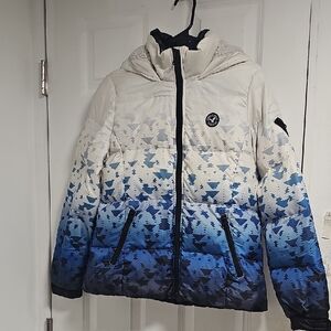 American Eagle Outfitters Blue and White Patterned Jacket